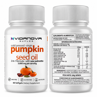 Pumpkin™ | Aceite de Semilla de Calabaza + Saw Palmetto 60 Cap