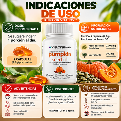 Pumpkin™ | Aceite de Semilla de Calabaza + Saw Palmetto 60 Cap